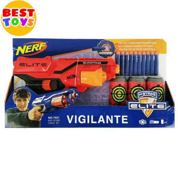 BestToys Коллекции оружия Бластер с мягкими пулями и мишенью | N Strike Vigilante